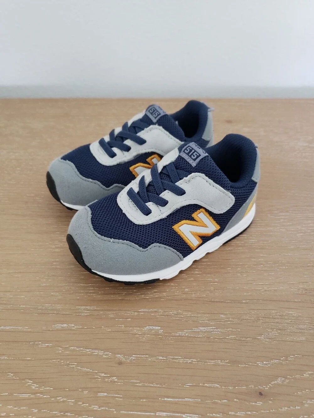 New Balance Kids Navy, Gray and Yellow 515 Sneakers